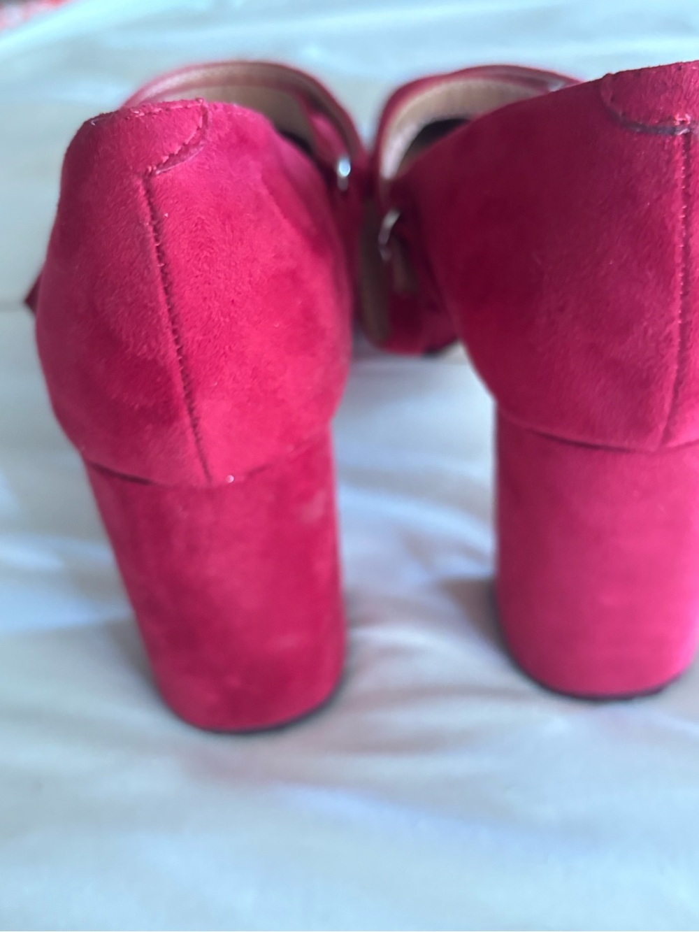 Marc Fisher Red Suede Platform Pumps-Size 9 - Picture 4 of 6